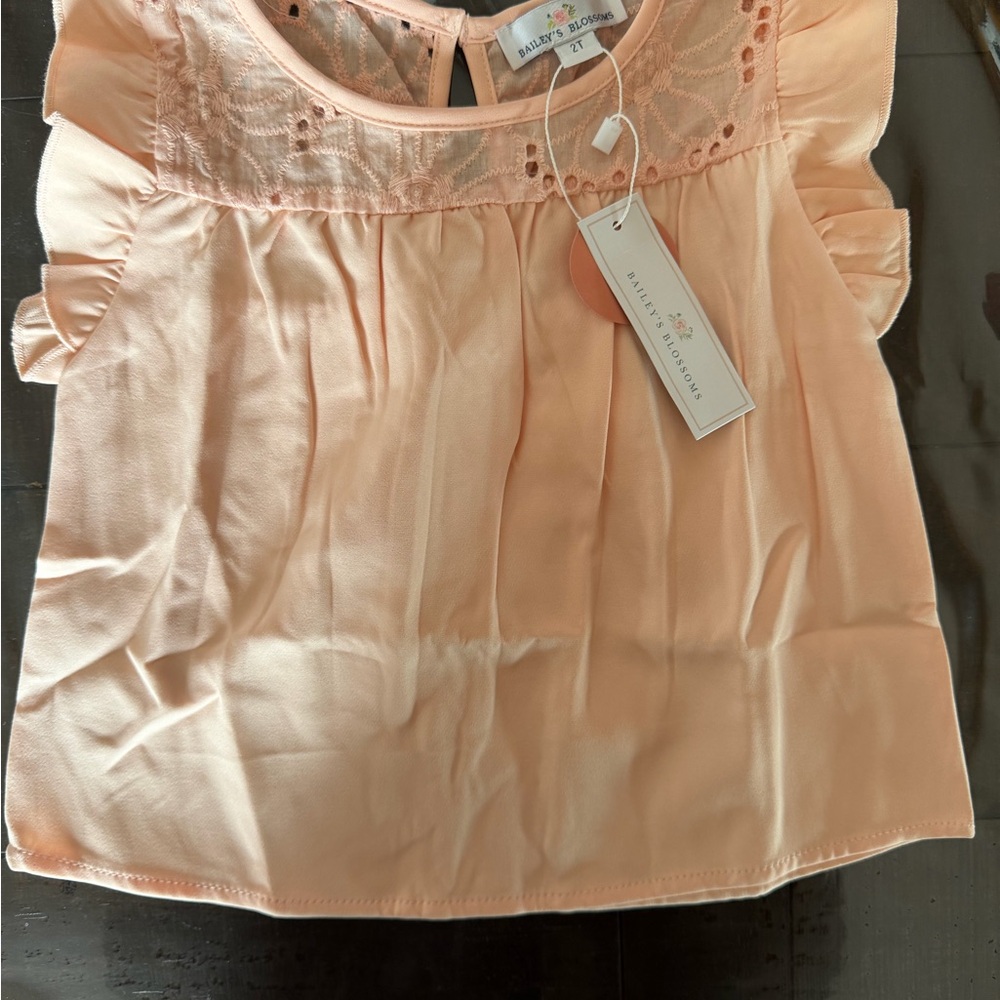 Peach Ruffle Sleeve Top by Bailey blossom